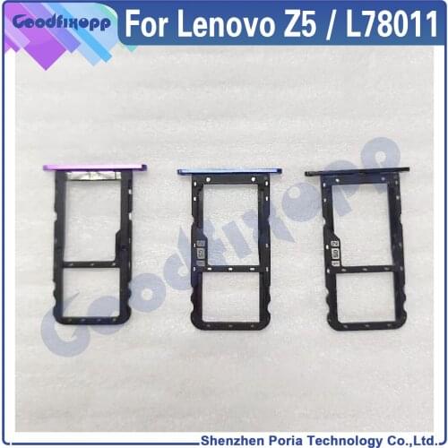 For Lenovo Z5 L78011 SIM Card Tray Slot Holder Adapter Socket Repair Parts Note Sim Tray Holder