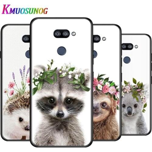 Raccoon Fox Animal Flower For LG K22 K71 K61 K51S K41S K30 K20 2019 Q60 V60 V50S V50 V40 V35 V30 G8 G8S G8X ThinQ Phone Case