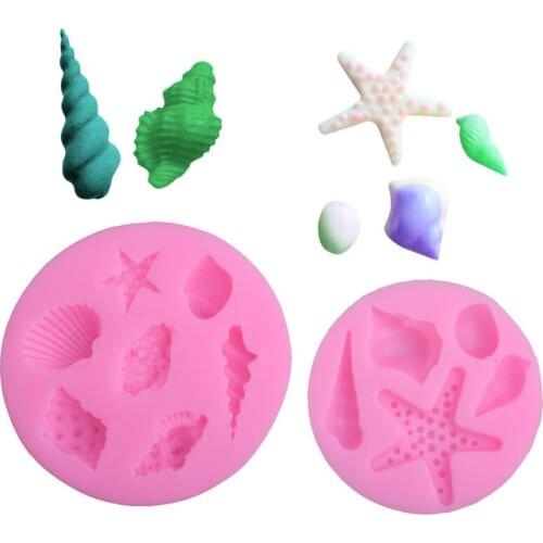 Starfish conch shell sugar Silicon gel mold cake decoration DIY baking utensils