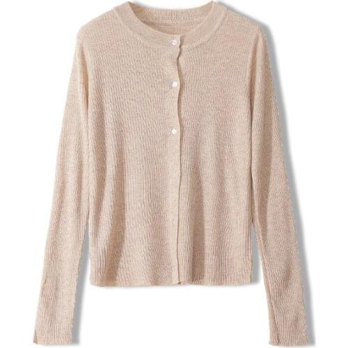 Japan Style Womens Cardigan Autumn O-Neck Knitted Cardigan Long Sleeve Single-Breasted Loose Sweater Coat Female Elegant Tops