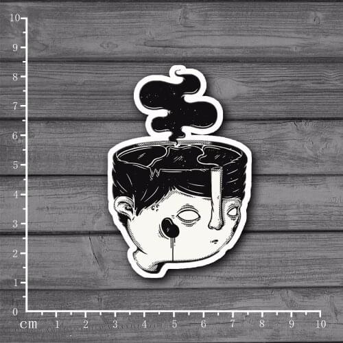 Human Face Coffee Cup Scrapbooking Stationery Sticker Decor Ablum Scrapbookin Laptop Notebook Sticker School Supplies[Single]