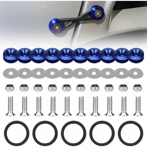 Aluminum Alloy Car Bumper Trunk Hatch Lids Quick Release Fasteners Kit Reinforcing Ring Nuts Screws Shims Rubber Ring