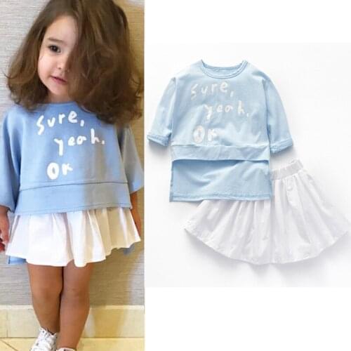 Baby Girl Set Clothes 1-5 Years Little Girls Sets T-shirt+Skirt 2pcs Kids Clothing Cotton Spring Autumn Children Set TS62