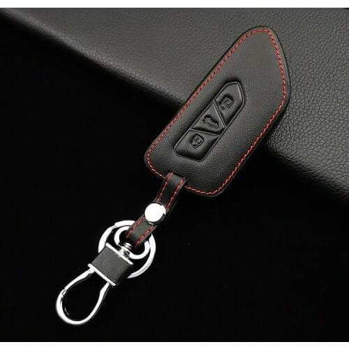 Leather Car Key Case Remote Control Protector Cover Skin For VW Volkswagen Golf 8 Mk8 2020 Skoda 3 Button Smart Keychian Holder