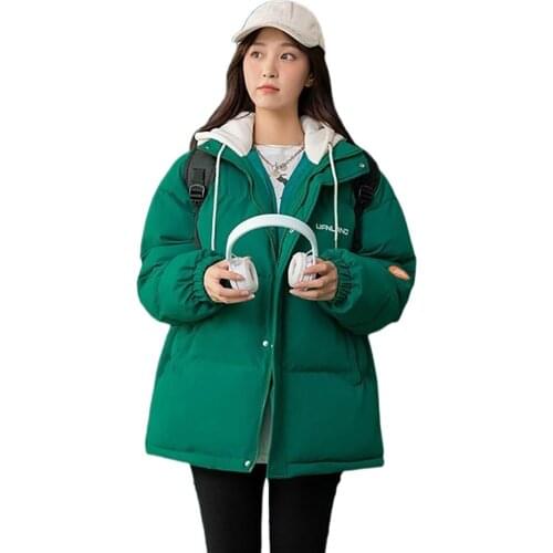 Jacket Women Winter Parkas Fashion Patchwork Hooded Coat Women Elegant Loose Cotton Padded Jacket Female Outwear