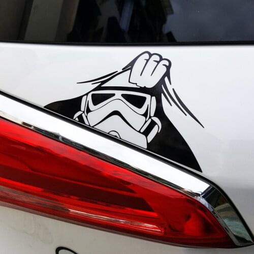 LuLuSticker#241 18x9cm Creative Car Trunk Trail Wars Soldier Trooper Reflective Stickers Car Styling Waterproof Warning Decals