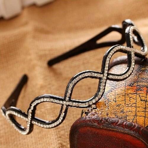 Fashion Crystal Thread Width Hairband Hair Jewelry Irregular Color Crystal Handwoven Beads Hairbands Hair Salon Tool