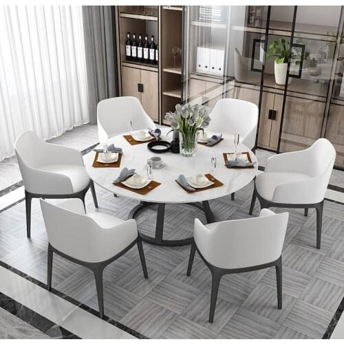 Marble table Nordic modern simple dining table combination table family table light luxury iron art restaurant tables and chairs