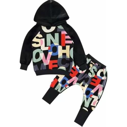 Boys Clothes Childrens Clothing Sets 2020 Autumn Long Sleeve Active Suits Letter Print Baby Clothes 2pcs Boy Set