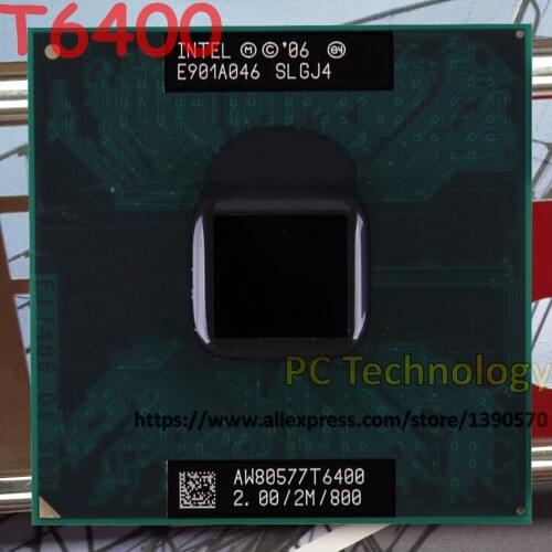 Original Intel Core 2 Duo CPU T6400 2.0GHz 2M 800 Dual-Core 35W 45nm Processor