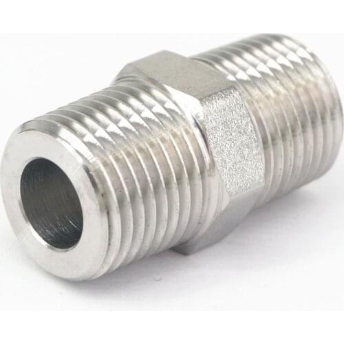 1/2" BSPT Male to 1/2" BSPT Male Threaded 304 Stainless Steel Pipe Fitting Connector Adapter Max Pressure 2.5 Mpa