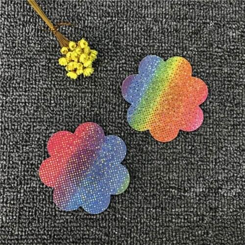 Polyester Colorful Nipple Covers Rainbow Flower Nipple Stickers Accessories For Women One Size 5 Pair/lot Intimates NCW100