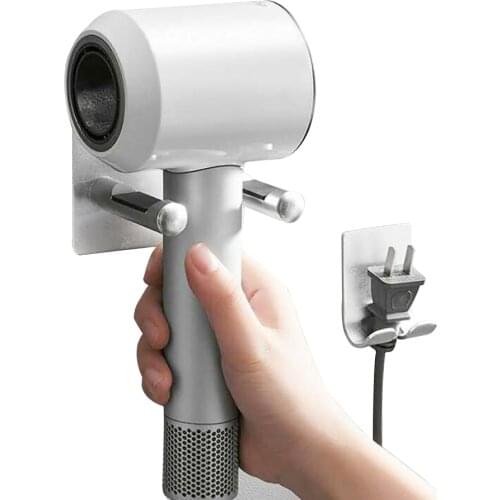 Self Adhesive Hair Dryer Holder Rack Aluminum Wall Mount Holder Dryer Machine Storage Rack Bathroom Shelf Oganizer