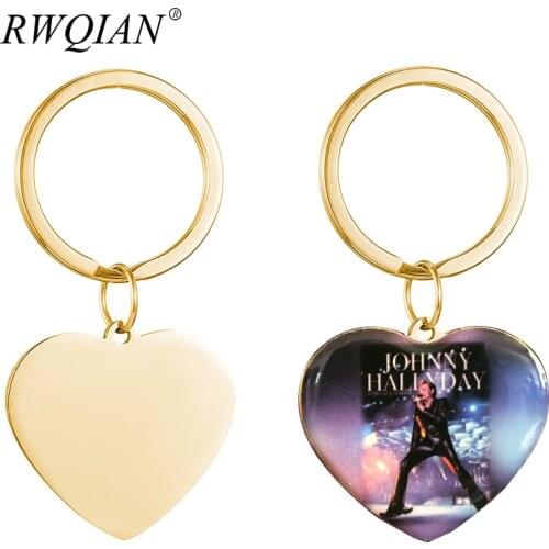 Heart Custom Photo Keychain Personalized Engrave Keychains Customized Stainless Steel Keyring Couple Key Chain Accessories Gifts
