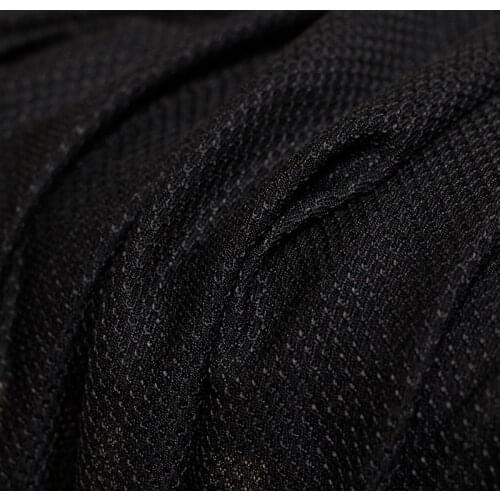 Whitewaxberry 30momme Black Knite Elastic Knitting Silk Fabrics 100%Silk Material Summer Women T-shirt Sewing Cloth Freeshipping
