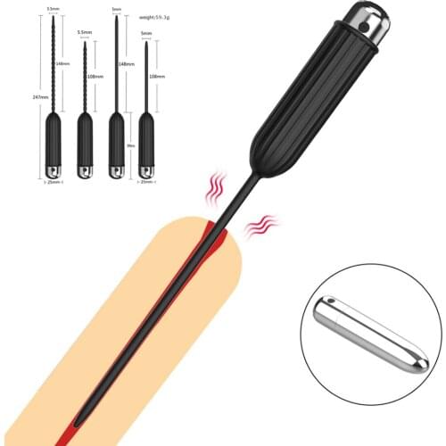 Silicone Urethral Vibrator Horse Eye Stick Catheter Penis Plug Sex Toys For Men Vibrating Urethral Plug Penis Insertion Dilator