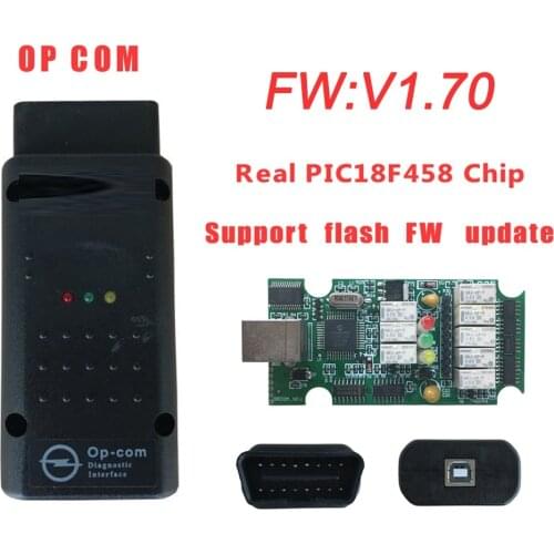 2pcs/lot NEW COME Led V1.70 OBD2 OPCOM PIC18F458 chip Obd2 Scanner Tool For Opel Op com Can Bus -Free Shipping