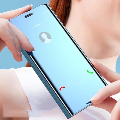Smart Mirror Flip Phone Case For Xiaomi Mi A2 Lite 8 9 se Redmi 6 Go Note 7 Pro Pocophone F1 Cover Mi9 Note7 Flip Leather Case