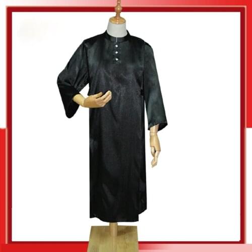 Catholic Priests Inner Robe for Kids Christ Church Costumes Black Christian Supplies for Children Vestment Priest Uniform