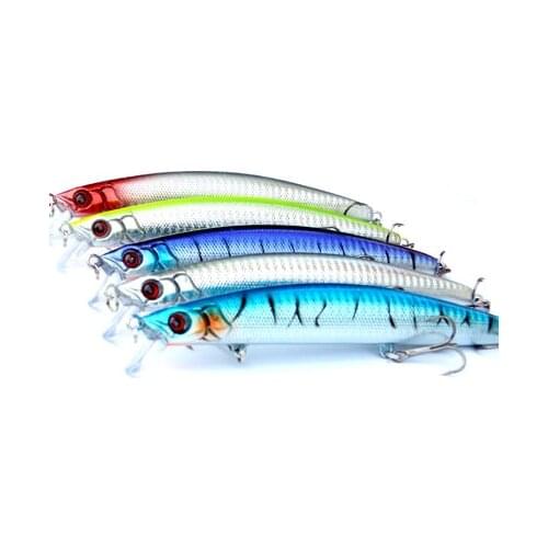 JTLURE 5pcs 15cm 28g Fishing Lure Minnow Hard Bait with 3 Fishing Hooks Fishing Tackle Lure 3D Eyes Free Shipping