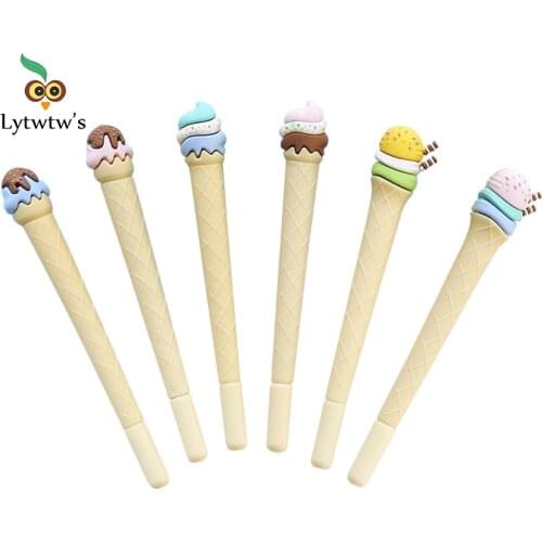 1 Piece Lytwtws Korean School Office Supplies Kawaii Creative Ice Cream Stationery Novelty Kawai Cute Gel Pen Lovely sweet