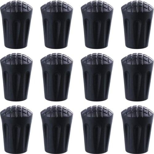 12PCS Trekking Poles Tips Protectors Hiking Pole Replacement Flexible Walk Stick Cane Climb Alpenstock Protector Cap Tip Rubber