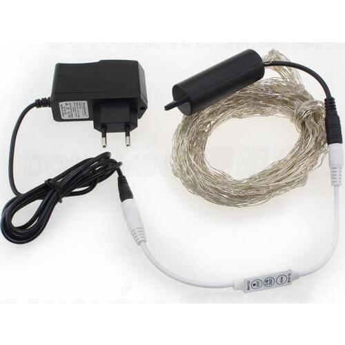 12V 360led with DC connector led string lights waterproof christmas lights silver wire with adapter led controller fairy light
