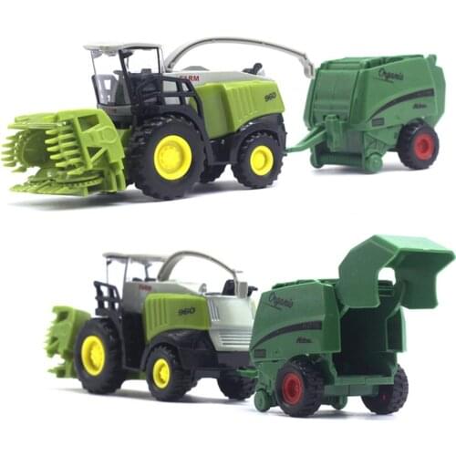 2Pcs 1/42 Diecast Tractor Harvester Farm Vehicle Car Model Kids Toy Xmas Gift Christmas And New Year Childrens Gifts