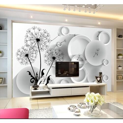 The custom 3D murals,3D stereo dandelion,living room sofa TV wall bedroom wall paper