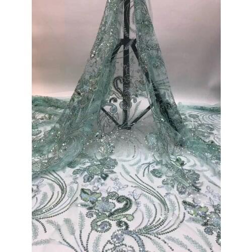 African Lace Fabric 2021 High Quality Lace Sequins French Mesh Tulle Mesh Fabric Latest Nigerian Lace Fabric D37491