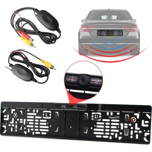 Car Camera Vision EU Car License Plate Frame Rear View Camera + 2.4G Wireless Color Video Transmitter and Receiver