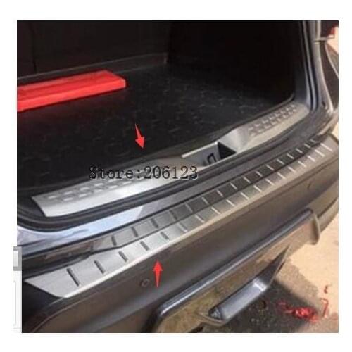 Car Accessories 2PCS Stainless Steel Inner Rear Boot Trunk Protecting Plate Fender For Toyota C-HR CHR 2016 2017 car