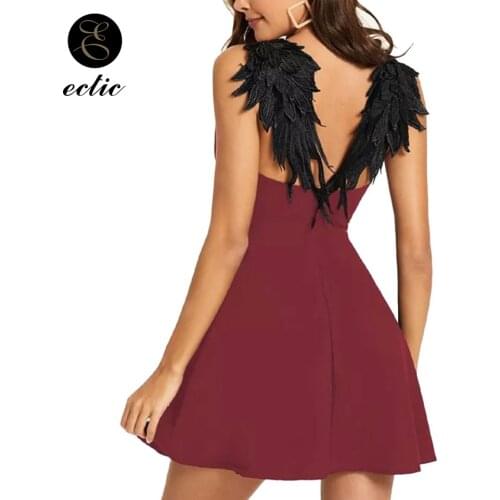 White Black Angel Wing Dress With Wing Robe Femme Ete 2020 Hippie Patchwork Dress Women Sukienka Backless Summer Dress Suspender