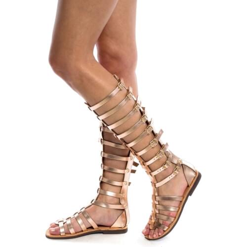 TELOTUNY women sandals Summer Ladies Fashion Casual Flats Knee High Boots Straps Retro buckle Shoes Sandals women sandals 2021