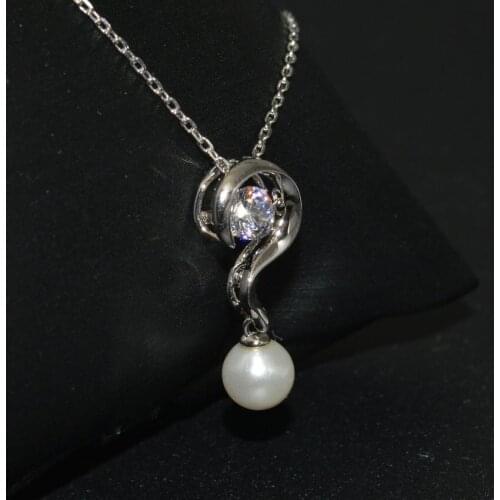 New Arrival S925 Sterling Sivler Dangle Shell Ball Flashing CZ Setting Pendant Necklace 18'' Chain Jewelry For Women