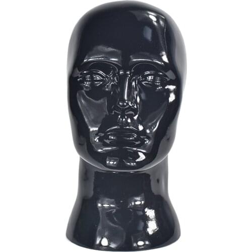 Black PVC Mannequin Head Wigs Hats Cap Glasses Headphone Display Model Stand Window Mannequin Head Model