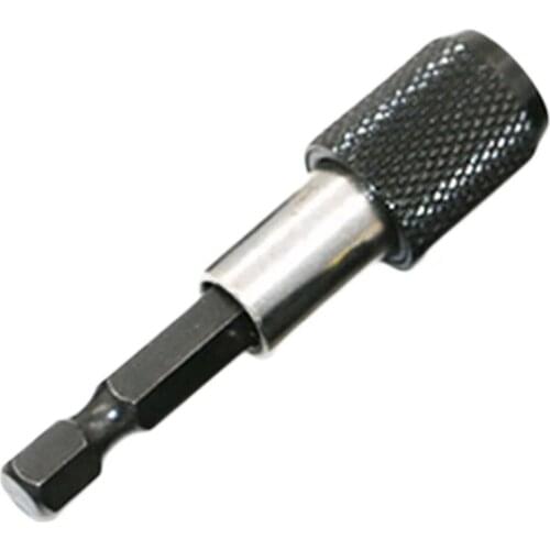 Fixmee Chrome Steel Extended 1/4" Hex Drive Shank Quick Change Adapter Drill Chuck Screwdriver Tool