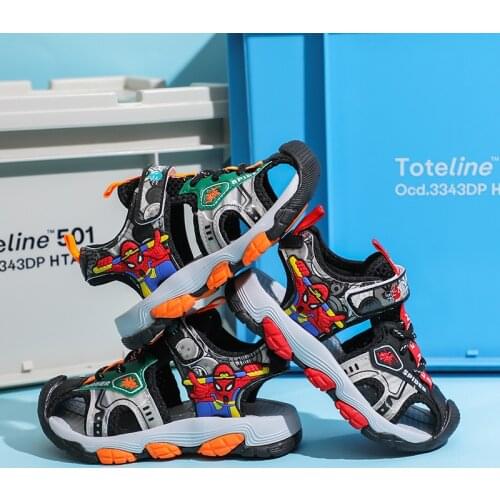 Disney Spider-man childrens sandals Boys sports sandals Fashion casual sandals kids sandals Lightweight non-slip Beach shoes