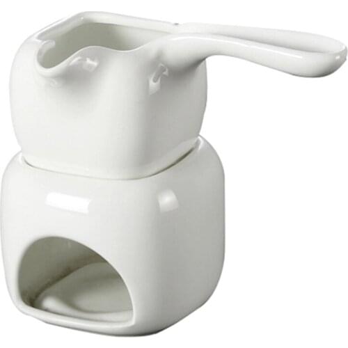 110ml Ceramic Chocolate Fondue Set Cheese Melting Pot Stove With Stand Candle Warmer Pot Kitchen Cooking Tools