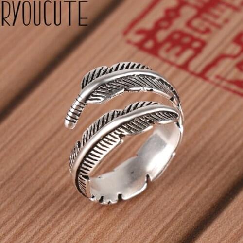 Korean Open Adjustable Feather Finger Rings for Women Wedding Ring Jewelry Valentines Day GIFT