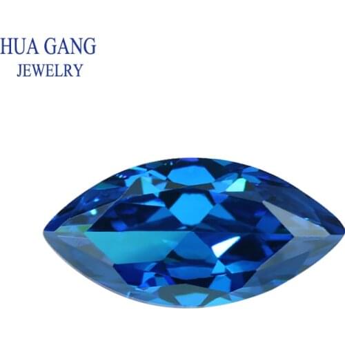 5A Blue Topaz Marquise Shape Brilliant Cut CZ Stone Synthetic Gems Cubic Zirconia For Jewelry Size 1.5x3~10x20mm Free Shipping
