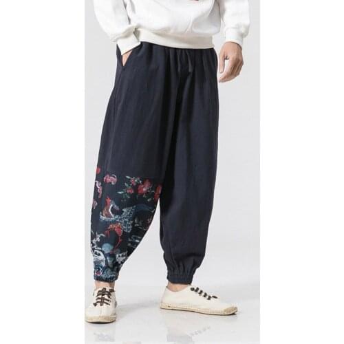 Plus size m-5xl loose men cotton casual harem pants male fashion leg pants joggers sweatpants