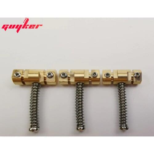 3 Pcs Guitar Bridge Saddles Brass Grooves Saddles Set with Wrench Highgrade Replacement Part for Tele TL Guitar