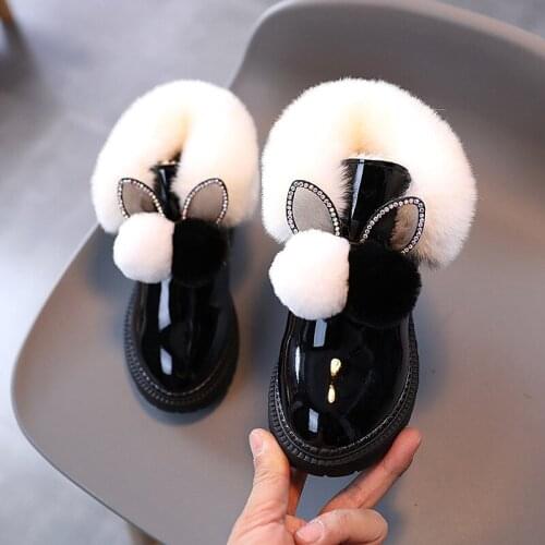 2021 Winter New Childrens Snow Boots Fashion Sweet Round Head Girls' Short Boots Plush Warm Childrens Cotton Boots