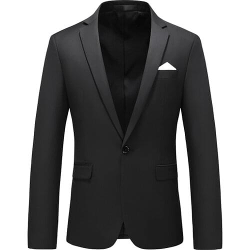 2021 New Men Blazer Coats Casual Business Blazer Jacket Fashion Mens Formal Wedding Blazers Plus Size M-6Xl Solid White Black
