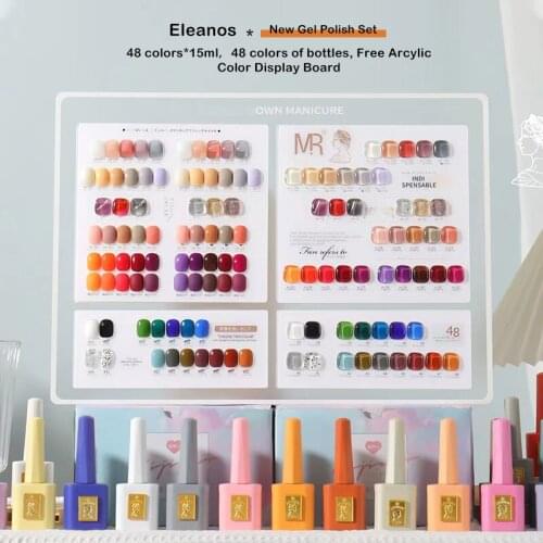 New 48 Fashion Colors Eleanos Gel Polish Varnish Color Gel Polish For Nail Art Design Nail Gel Nail Salon Used Nail Gel Kit