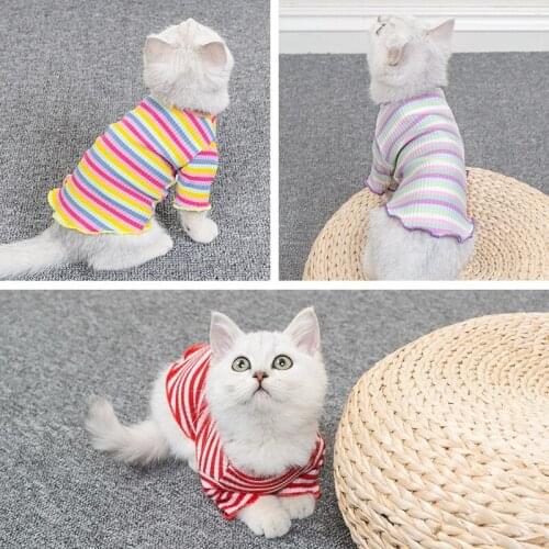 HOKERBAT Cat Clothes Summer Clothes English Short Blue Cat kitten Puppet Cat Pet Thin Clothes Cute Handsome Dog Bottoming Shirt