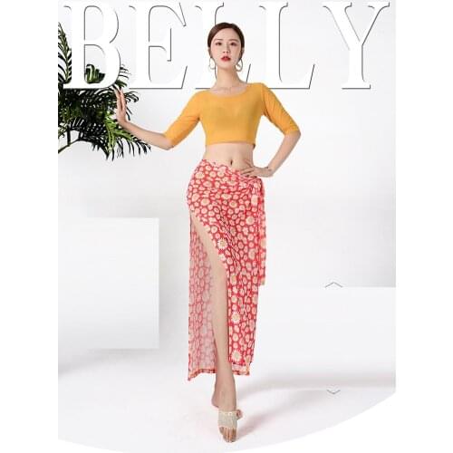 Belly dance clothing summer new practice clothes jacket skirt suit beginner oriental dance group competition training clothing