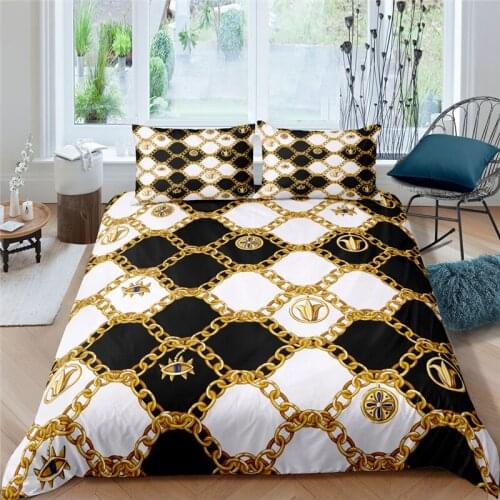 Luxury 3D Belts and Chains Print 2/3Pcs Soft Duvet Cover and PillowCase Queen and King EU/US/AU Size Kids Bedding Sets