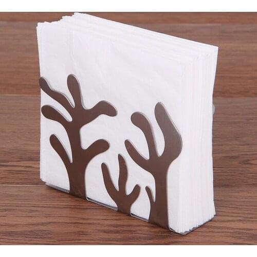 Silver Tissue Holder Square Napkin Holder Creative Tissue Napkin Holder Stainless Steel Western Napkin Holder